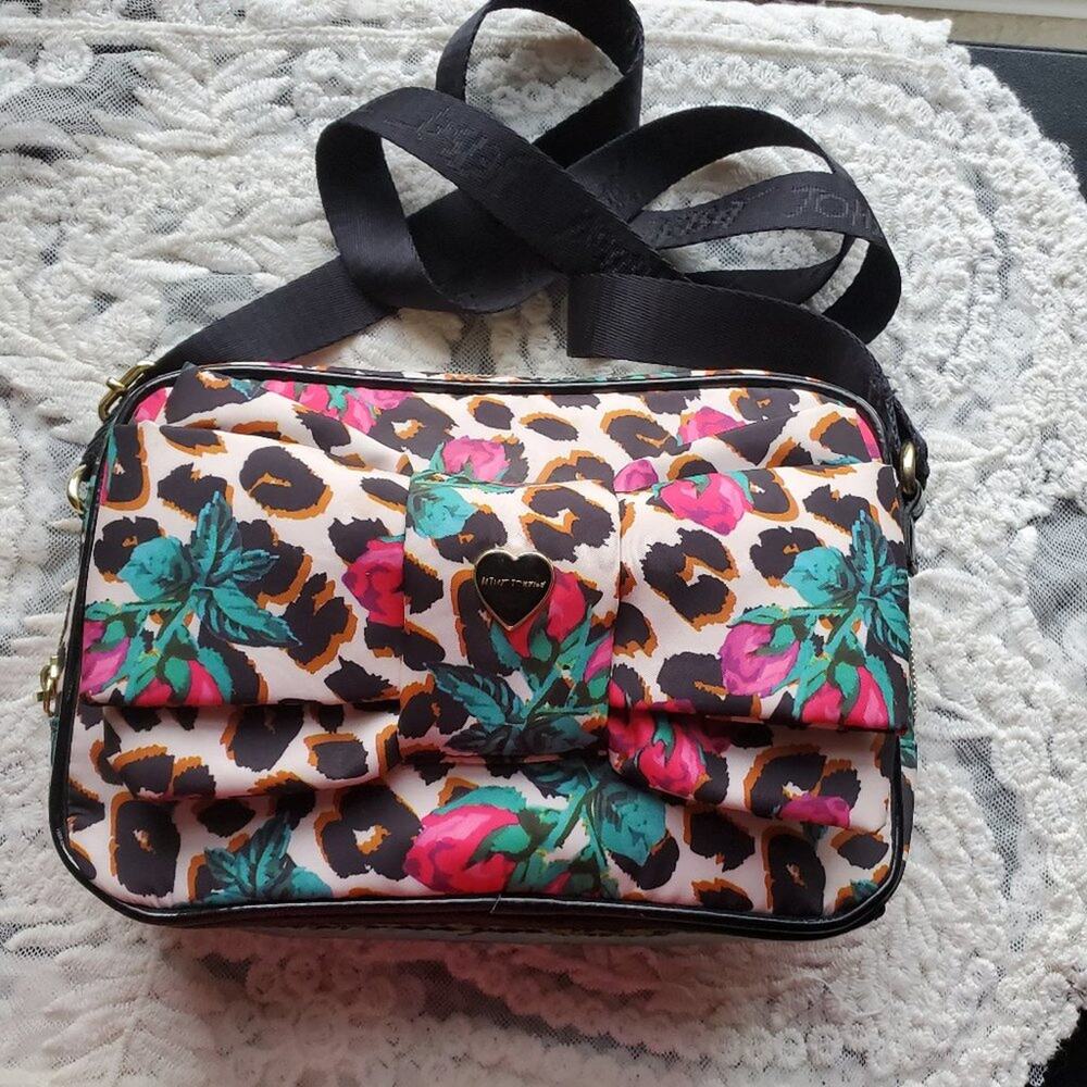Betsey Johnson Leopard floral crossbody purse